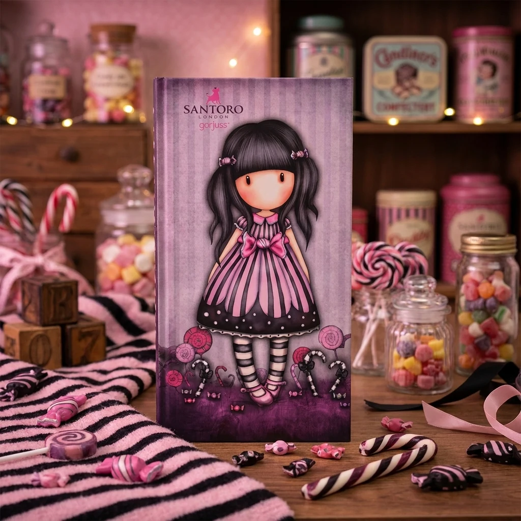 Блокнот зшитий 10*20см 64 аркуші, клітина, інтегральна обкладинка Santoro Candy, Yes