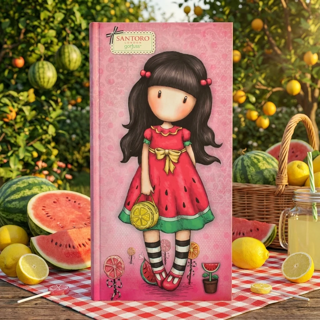 Блокнот зшитий 10*20см 64 аркуші, клітина, інтегральна обкладинка Santoro Summer, Yes