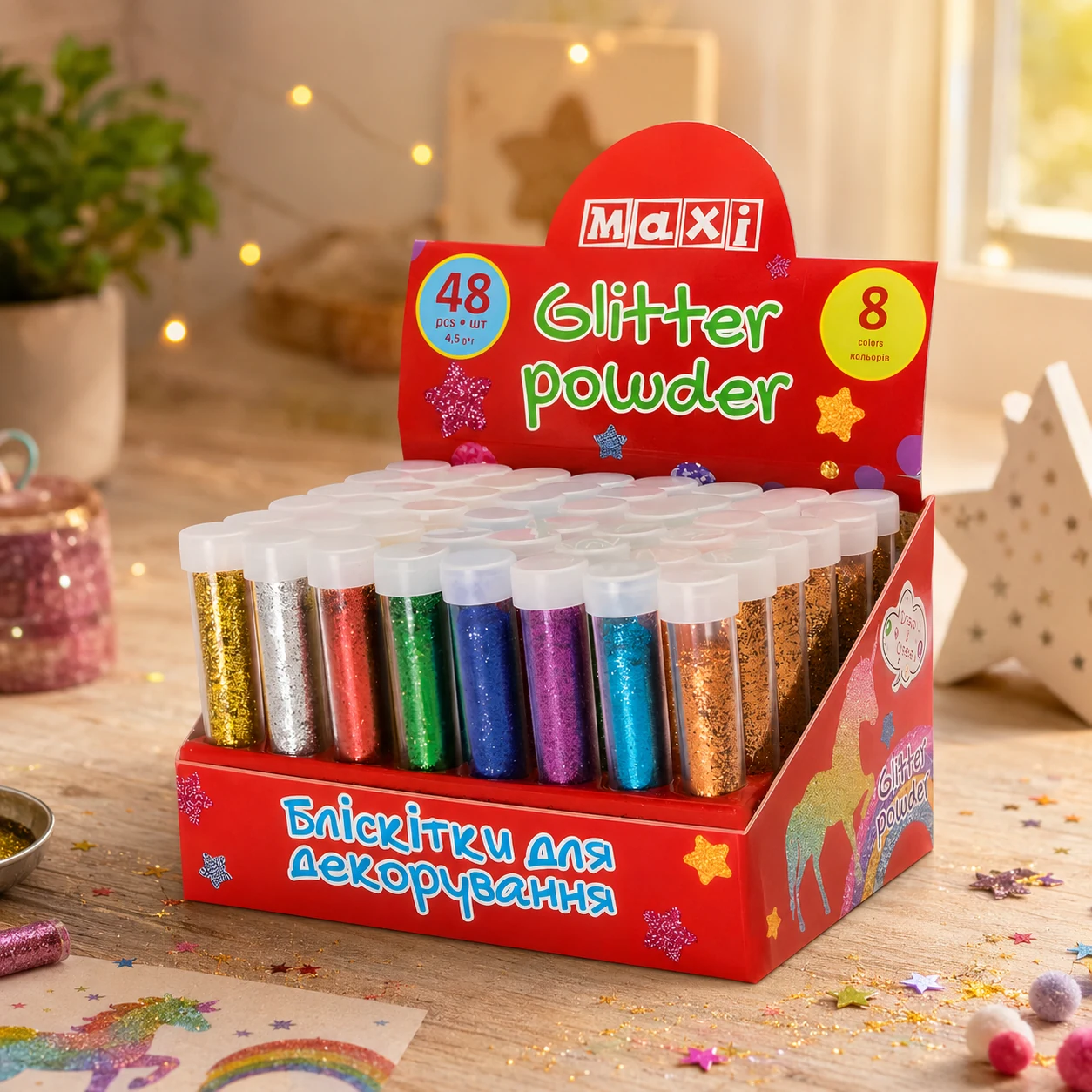 Блискітки Metallic 8 кольорів — Хобі та декор