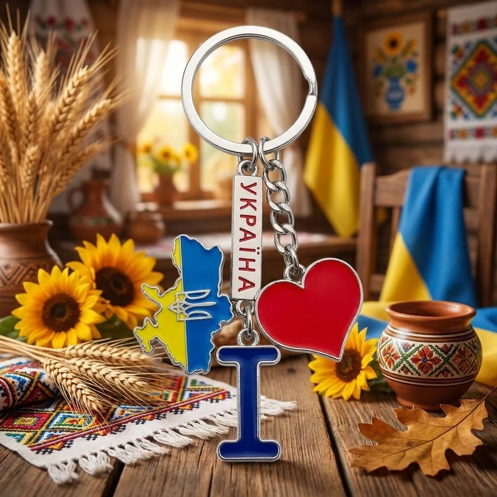 Брелок металевий "I love Ukraine"