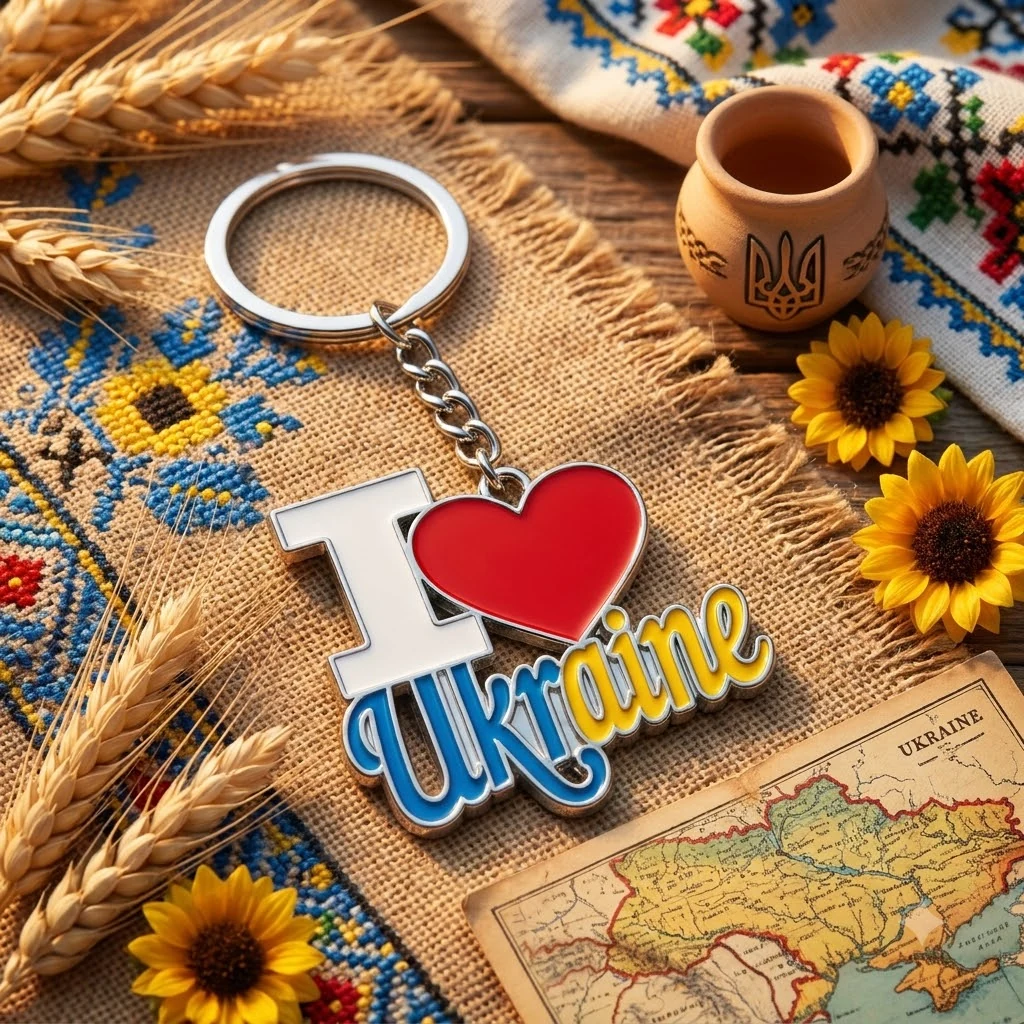 Брелок металевий "I love Ukraine"