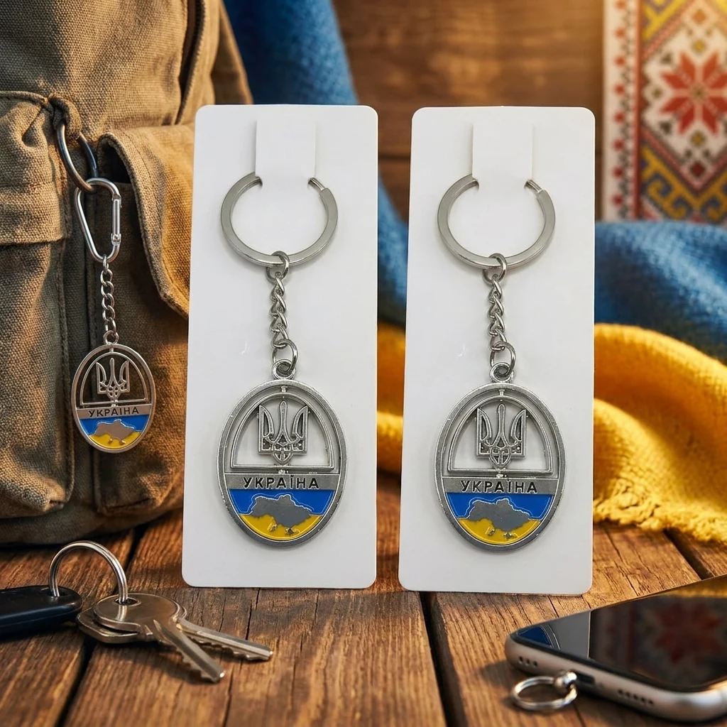 Брелок металевий "Україна-герб"