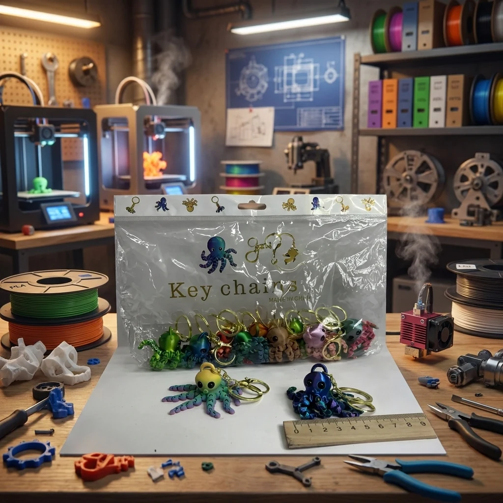 Брелок рухливий 3D друк "Восьминіг"