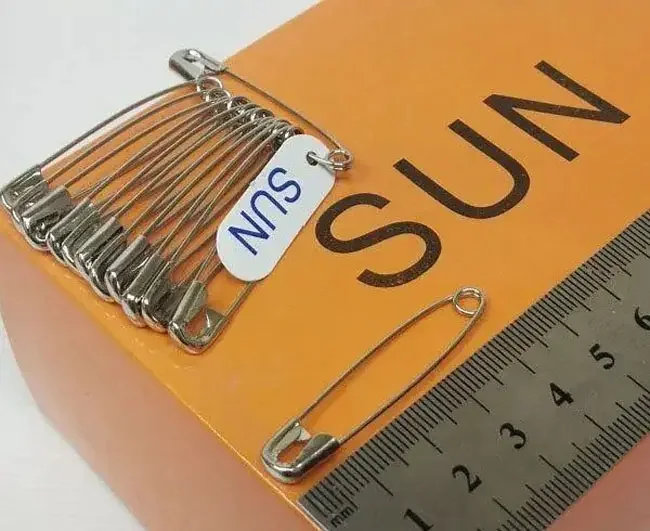 Булавки англійські в наборі 12 шт., розмір №3, 45мм, Sun