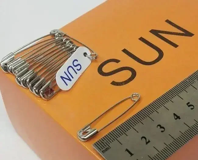 Булавки англійські в наборі 12шт, розмір №2, 38мм, Sun