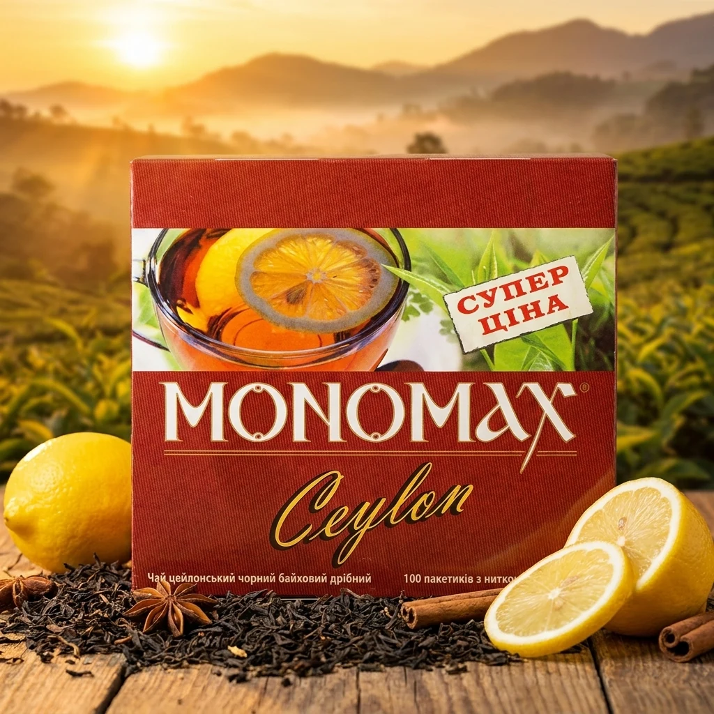 Чай чорний "Ceylon №12" 100 пакетиків по 1,5 г ТМ Мономах