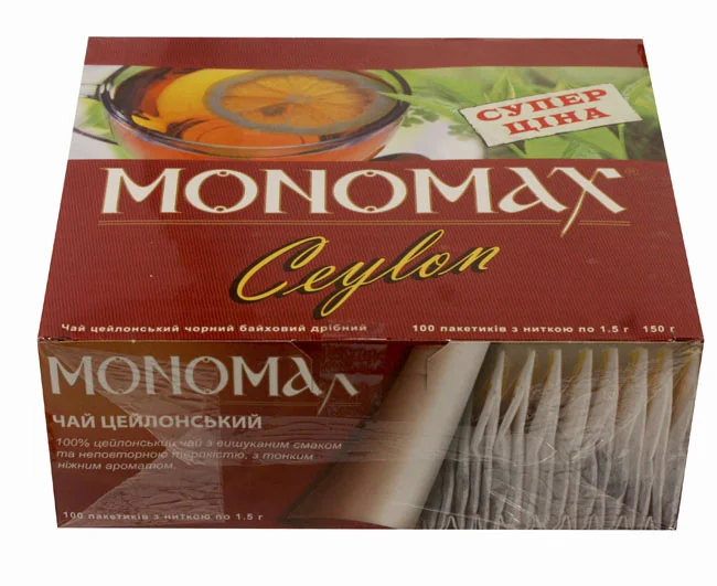 Чай чорний "Ceylon №12" 100 пакетиків по 1,5 г ТМ Мономах — фото 2