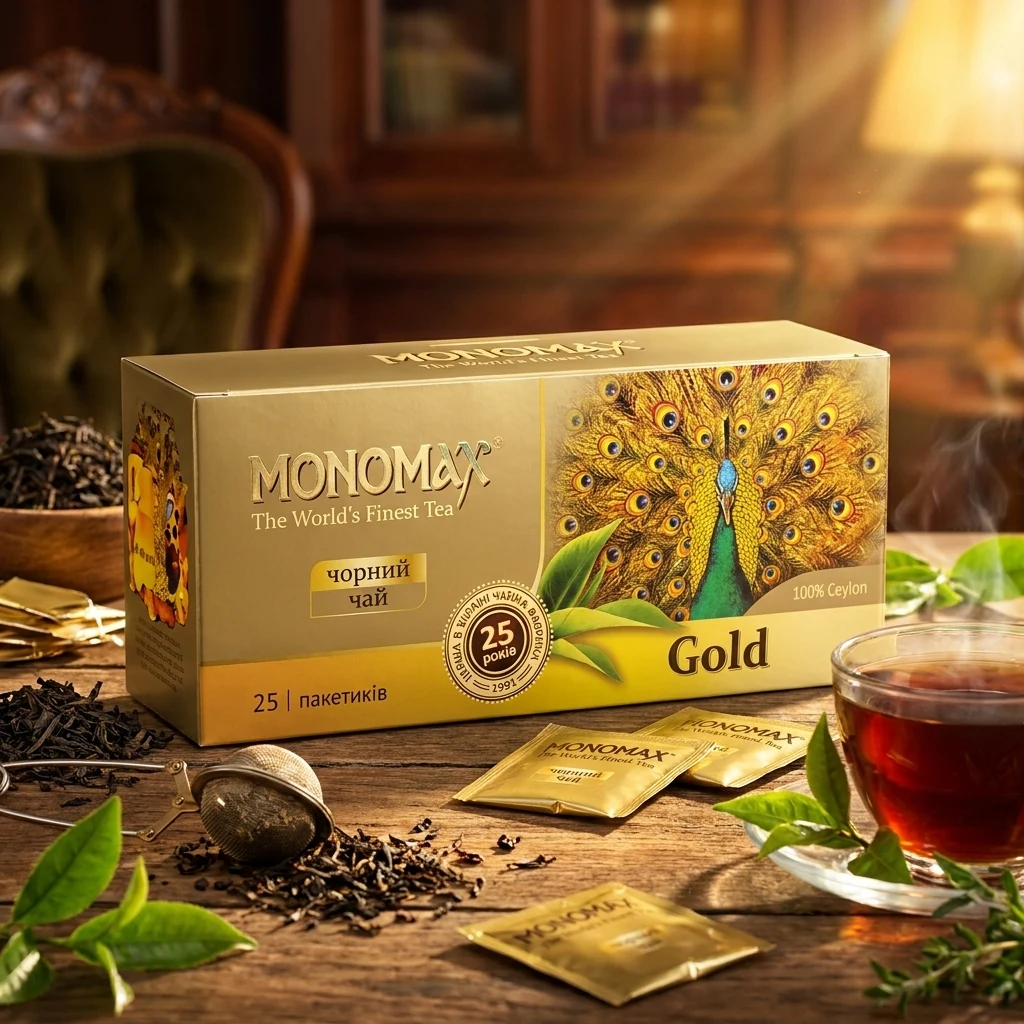 Чай чорний "Gold" 25 пакетиків по 2 г ТМ Мономах