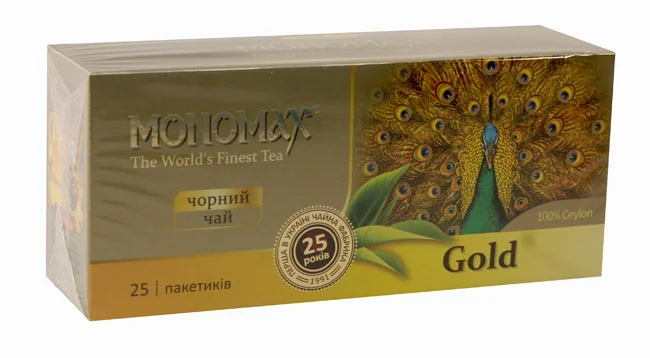 Чай чорний "Gold" 25 пакетиків по 2 г ТМ Мономах — фото 2