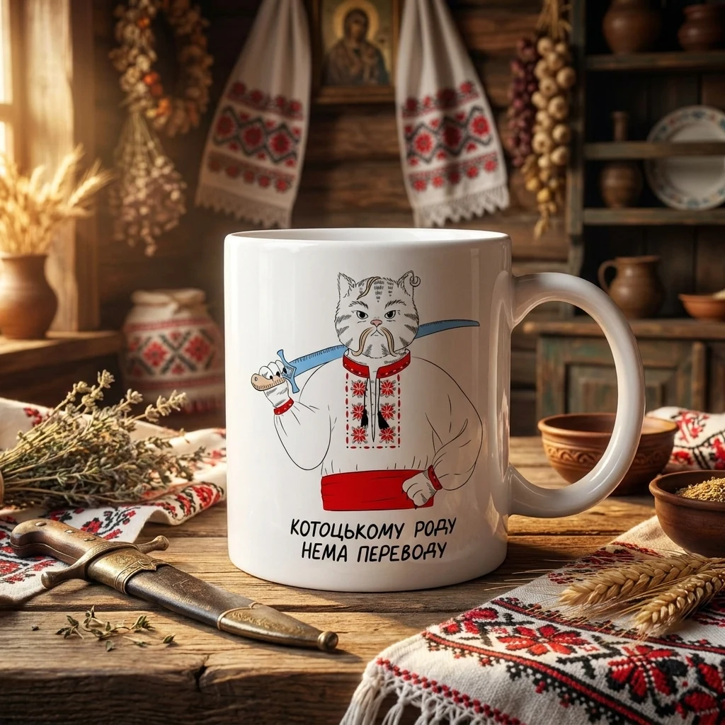 Чашка 350 мл "Котик-козак"