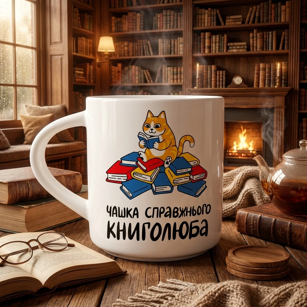 Чашка 400 мл "Чашка справжнього книголюба"