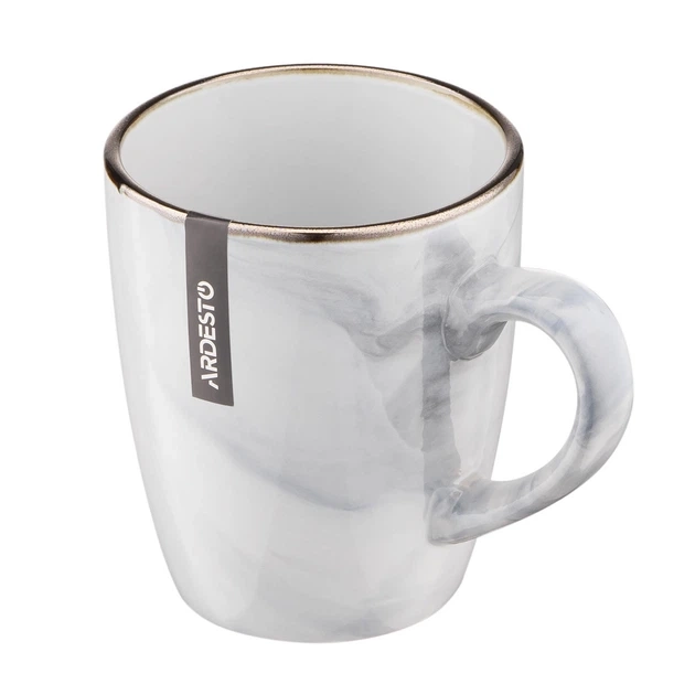 Чашка Ardesto Marmo 390 мл біла кераміка — фото 2
