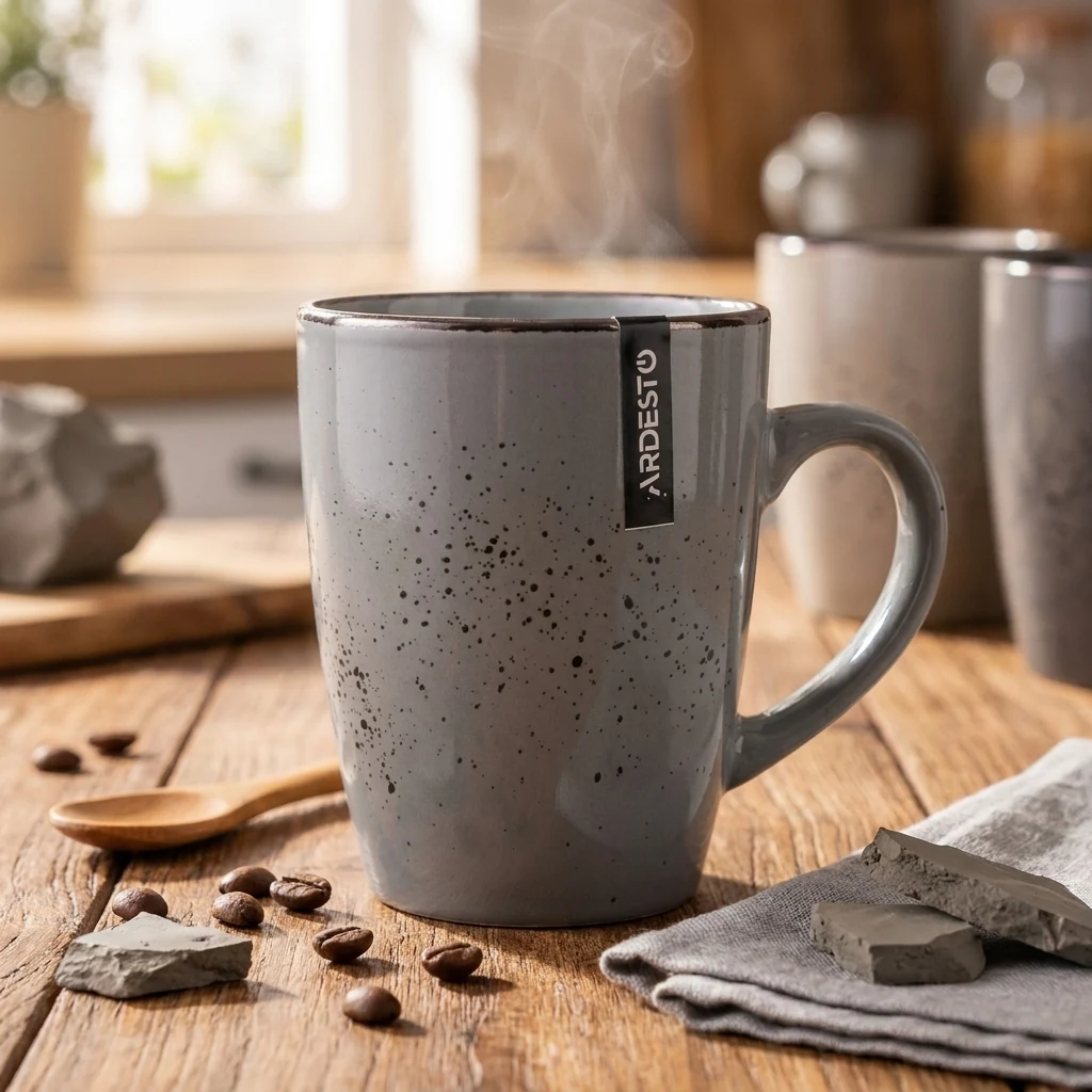 Чашка керамічна Ardesto Bagheria 360 мл Grey AR2936GREY