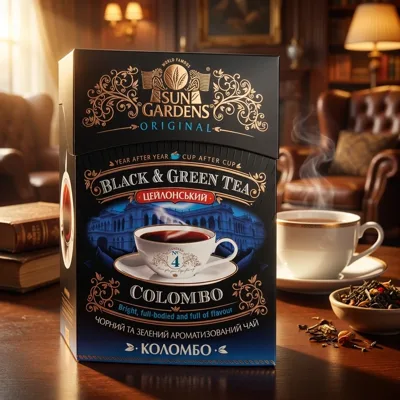 Чай чорно-зелений листовий Sun Gardens COLOMBO 100г