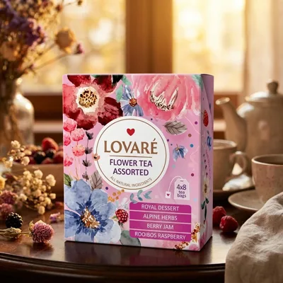 Чай квітковий Lovare асорті пакетований 4/8шт