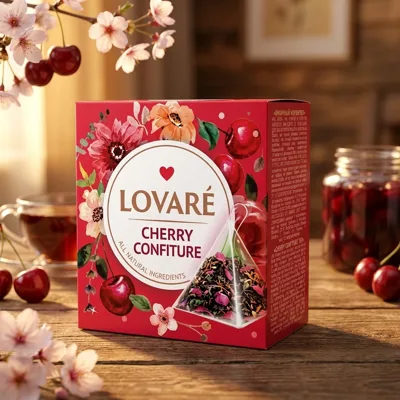 Чай Lovare Cherry Confiture в пірамідках 15 по 2 г 10580