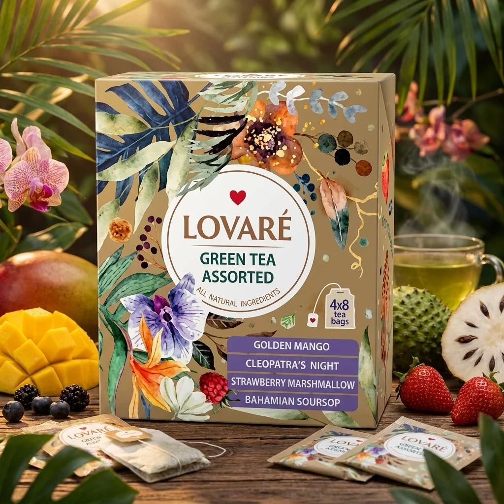Чай пакетований зелений Assorted Lovare асорті 4/8шт