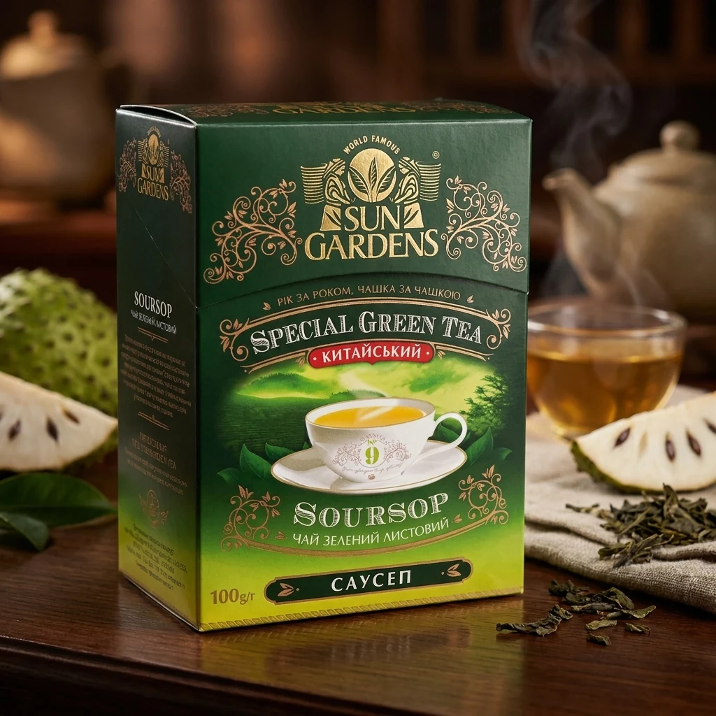ЧАЙ S.G 100г Sour Sop зелений — Продукти та напої