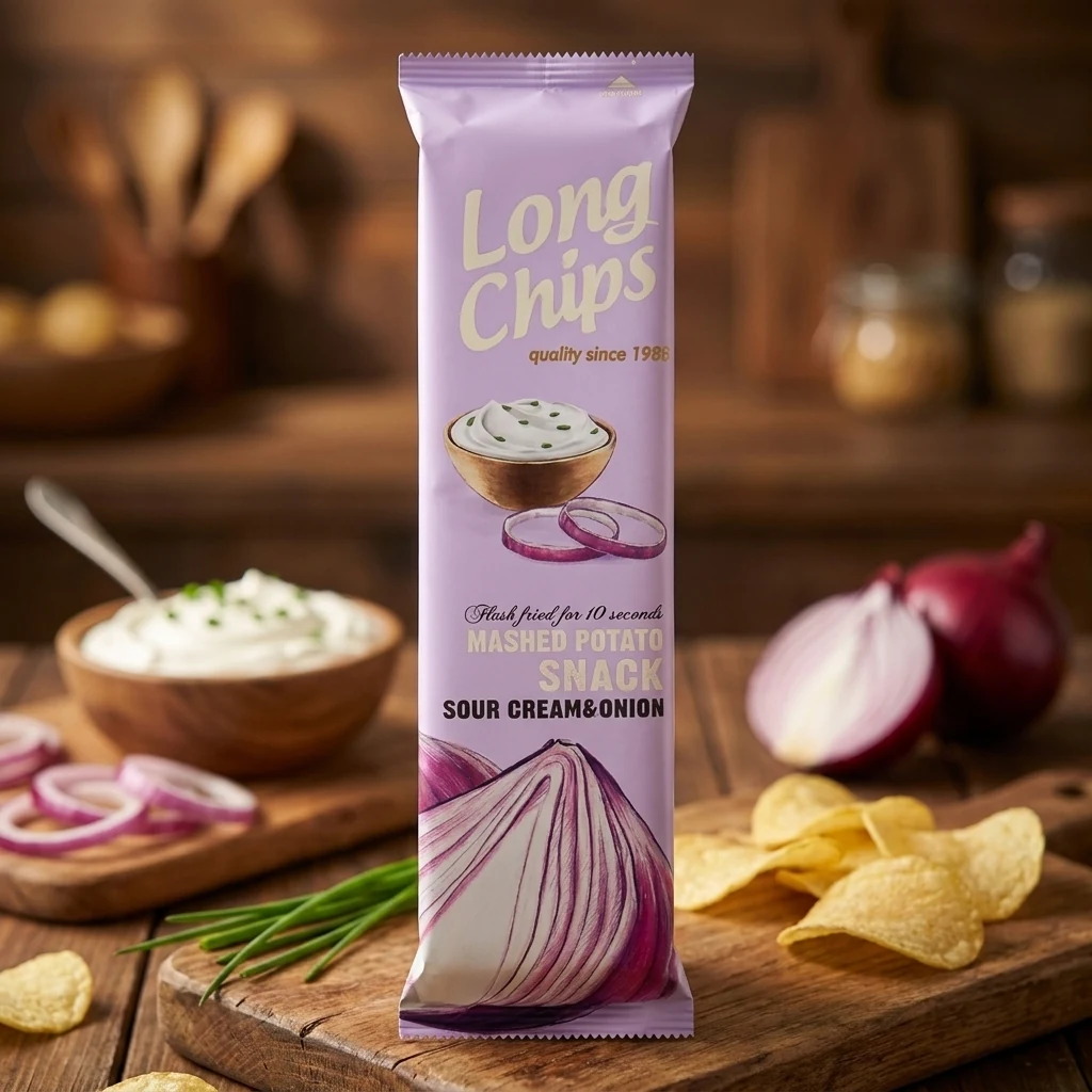 Чіпси Long Chips Сметана та цибуля 75г