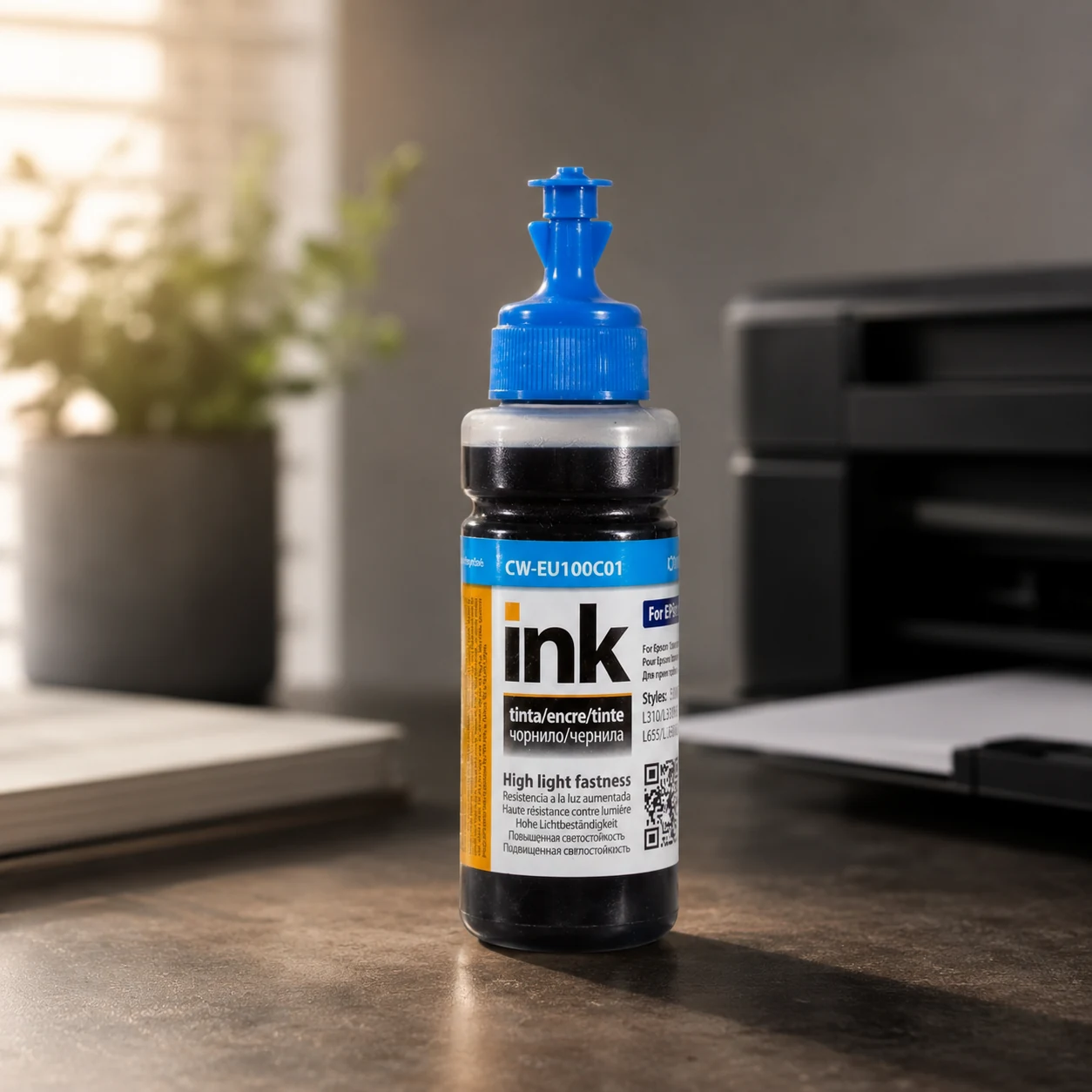Чорнило ColorWay Epson 664 L100/L200/L300 блакитне 100мл. (CW-EW101C01) — Принтери та витратники