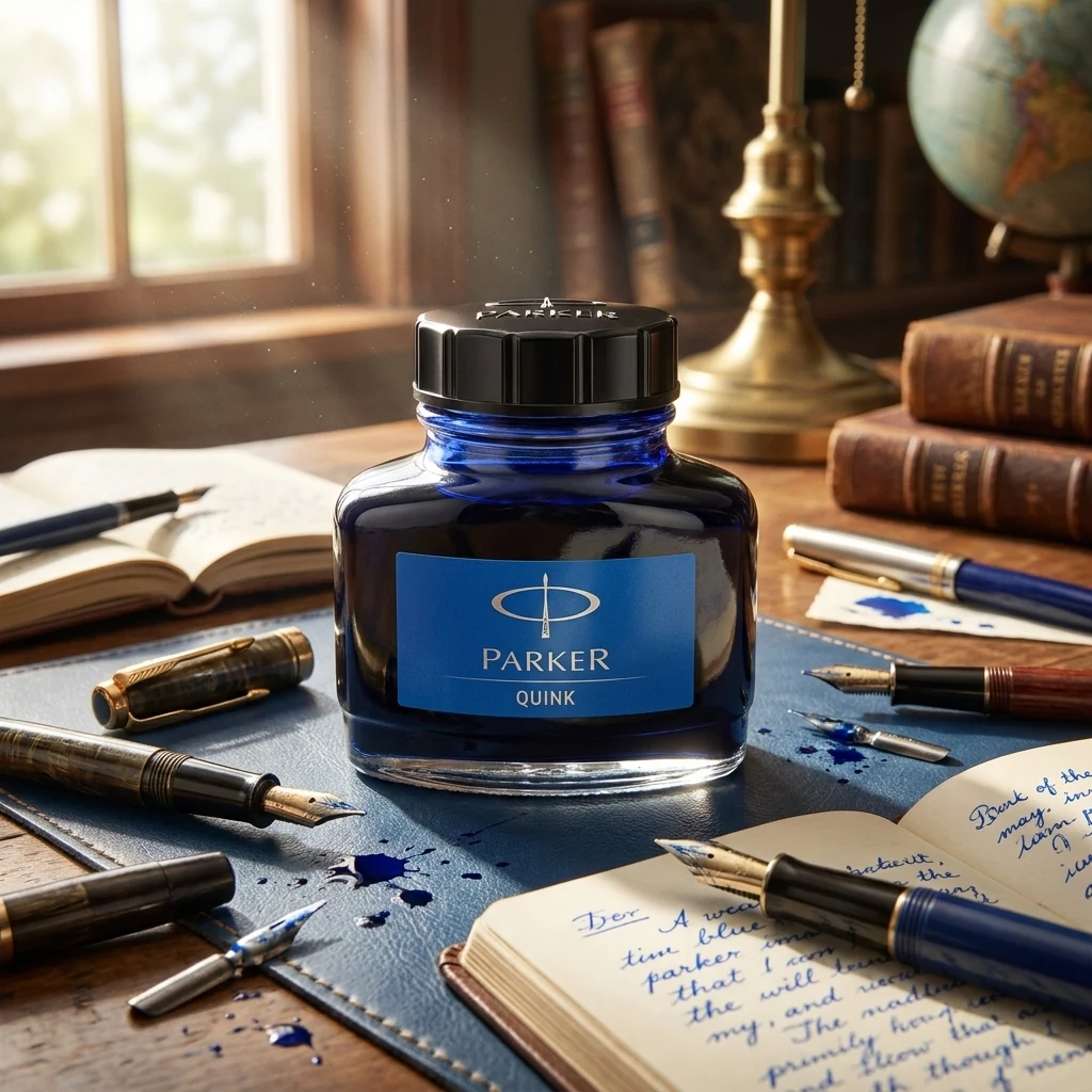 Чорнило для пір'яних ручок Parker, 57 мл, блакитні, Quink 7092