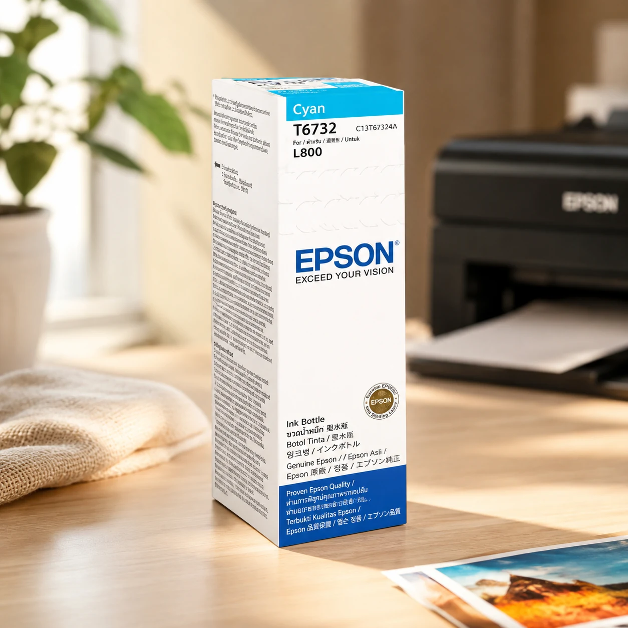 Чорнило Epson 673 L800/L810/850 блакитне 70мл (C13T67324A) — Принтери та витратники