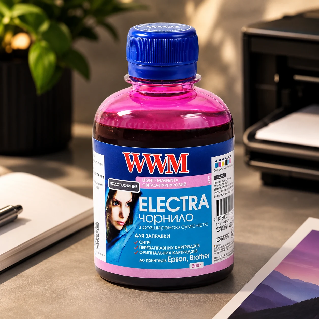 Чорнило WWM EPSON UNIVERSAL ELECTRA 200мл. WWM,EU/LM,св.рож. — Принтери та витратники