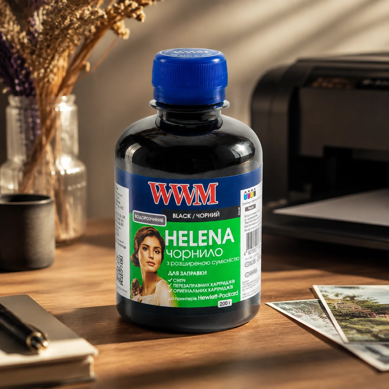Чорнило WWM HP UNIVERSAL HELENA 200мл. WWM,HU/B,чорн. — Принтери та витратники