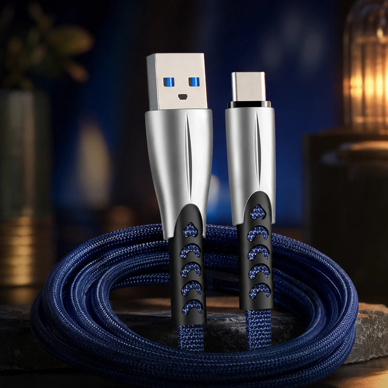 Дата кабель USB 2.0 AM to USB-C 1.0m zinc alloy blue ColorWay (CW-CBUC012-BL) — Мобільна техніка