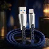 Дата кабель USB 2.0 AM to USB-C 1.0m zinc alloy blue ColorWay (CW-CBUC012-BL) — фото 1