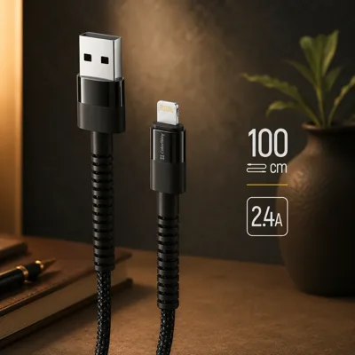 Дата кабель USB-C to Lightning 1.0m 2.4А black ColorWay (CW-CBUL063-BK)