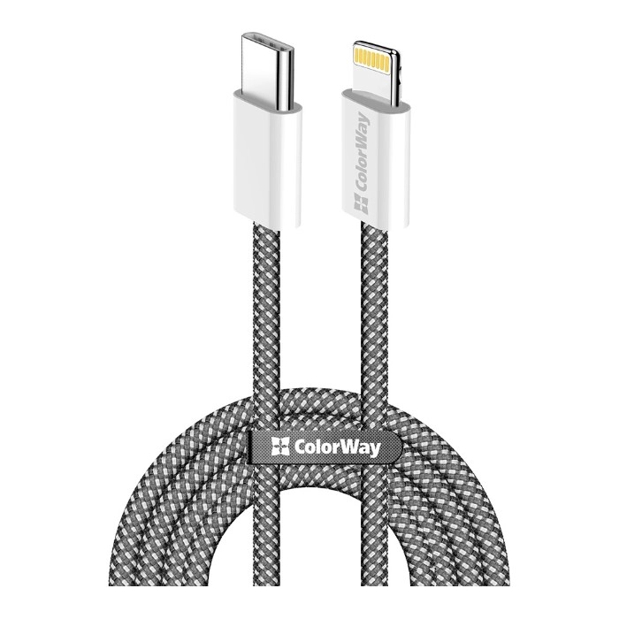 Дата кабель USB-C to Lightning 1.0m 27W black ColorWay (CW-CBPDCL061-BK) — фото 2