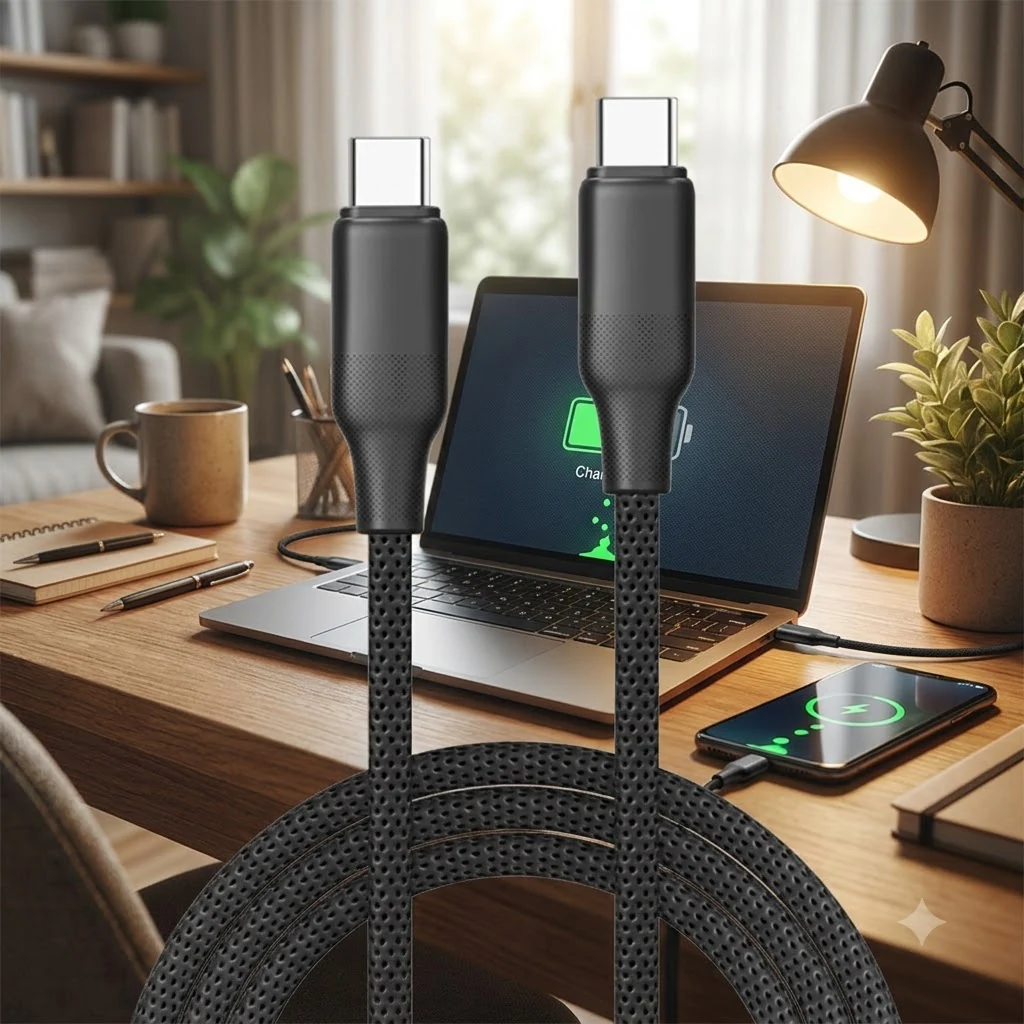 Дата кабель USB-C to USB-C 1.0m 3A 60W TPE embossed black ColorWay (CW-CBPDCC101-BK)