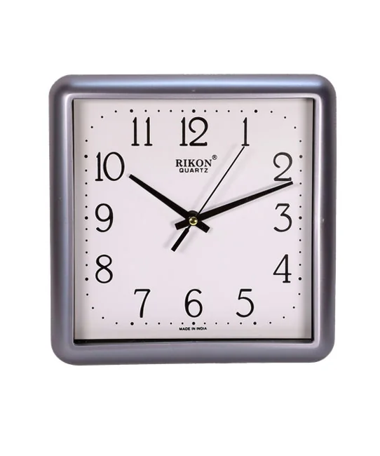 Декор настінний квадратний 21*21 см Rikon Silver, крокуючий механізм