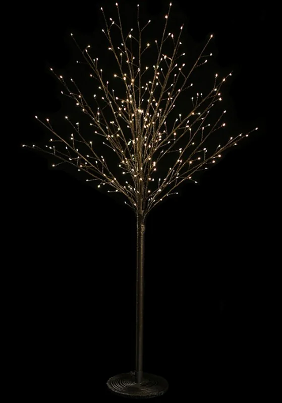 Дерево 120см чорний 300 LED, теплий білий