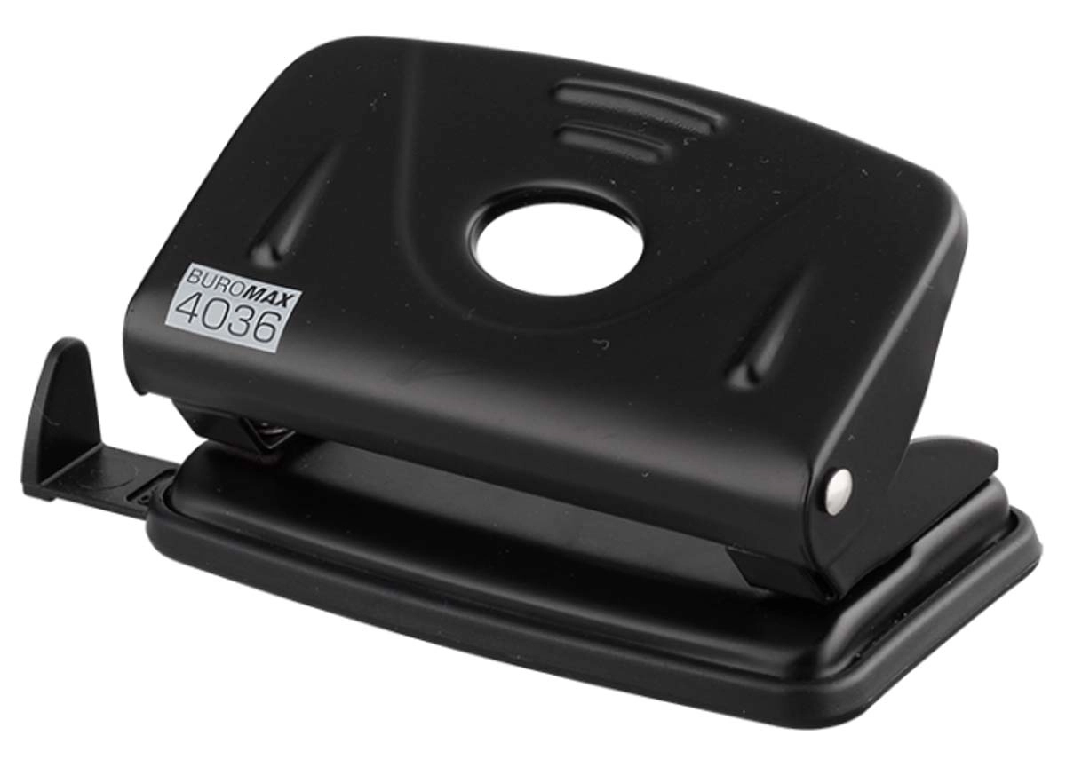 Діркопробивач BUROMAX 10 аркушів чорний — фото 2
