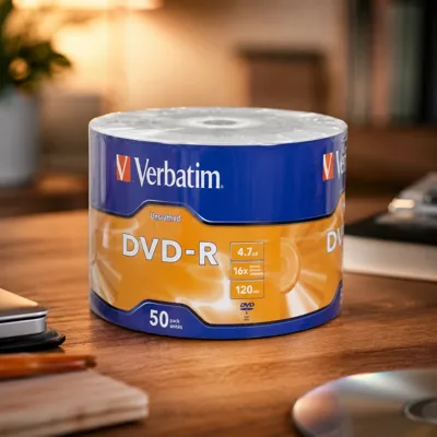 Диск DVD-R, VERBATIM 4.7Gb, 16х, Wrapped Matt Silver, Srink (50)