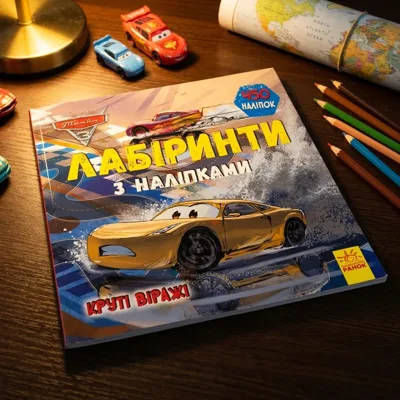 Дисней. Лабіринти з наліпками. Тачки3 (У)