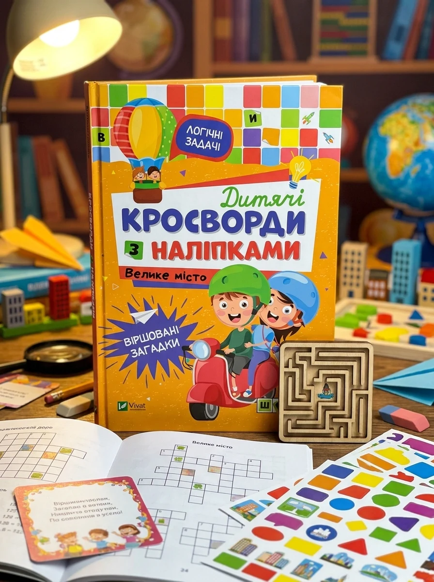 Дитячі кросворди з наліпками. Велике місто