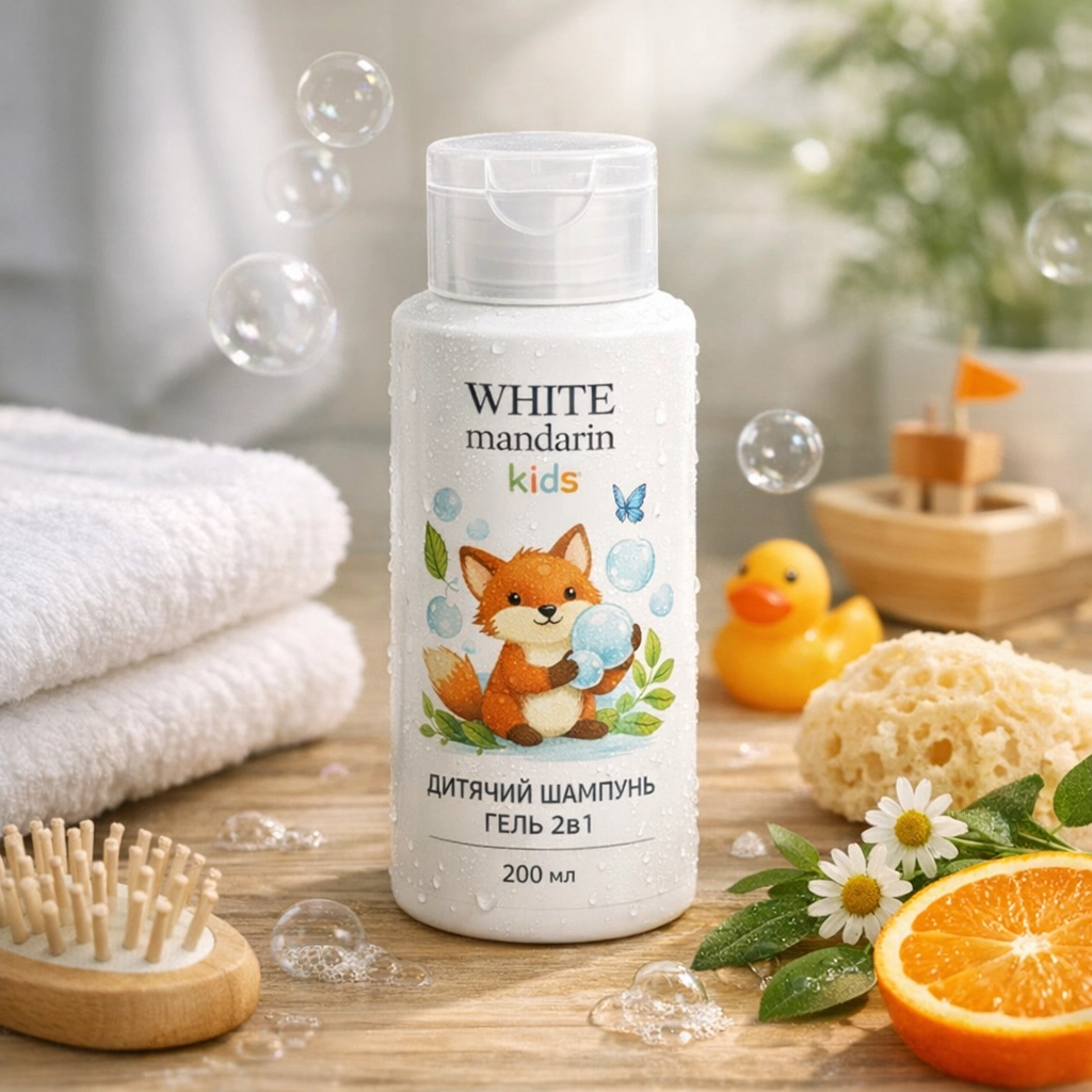 Дитячий шампунь гель 2в1 White Mandarin 200мл