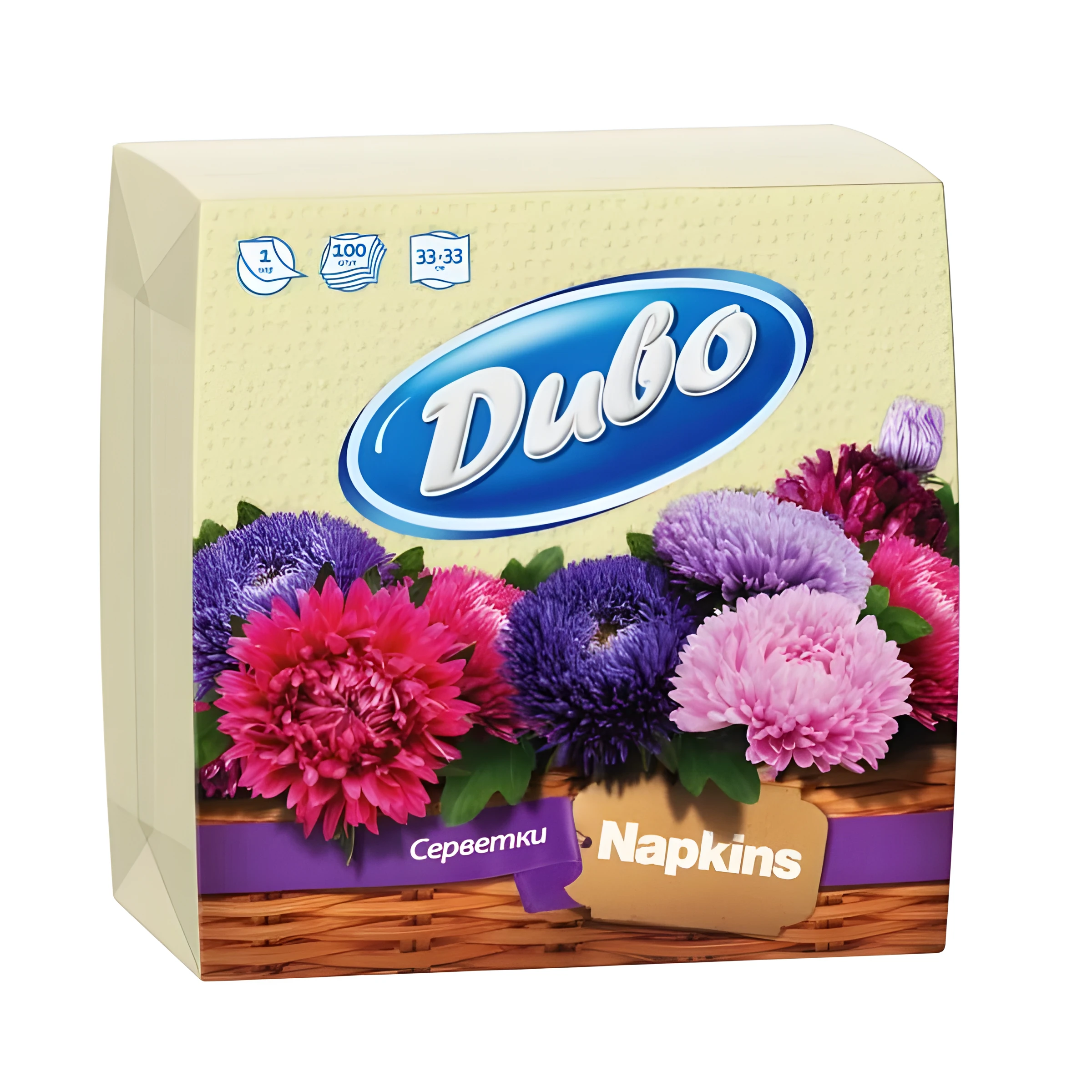 ДИВО серв. папер. 1-шарові 330*330, в п/п упаковці 100шт жовті