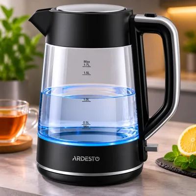 Електрочайник ARDESTO 1.7л, Otter, скло, чорний EKL-F115