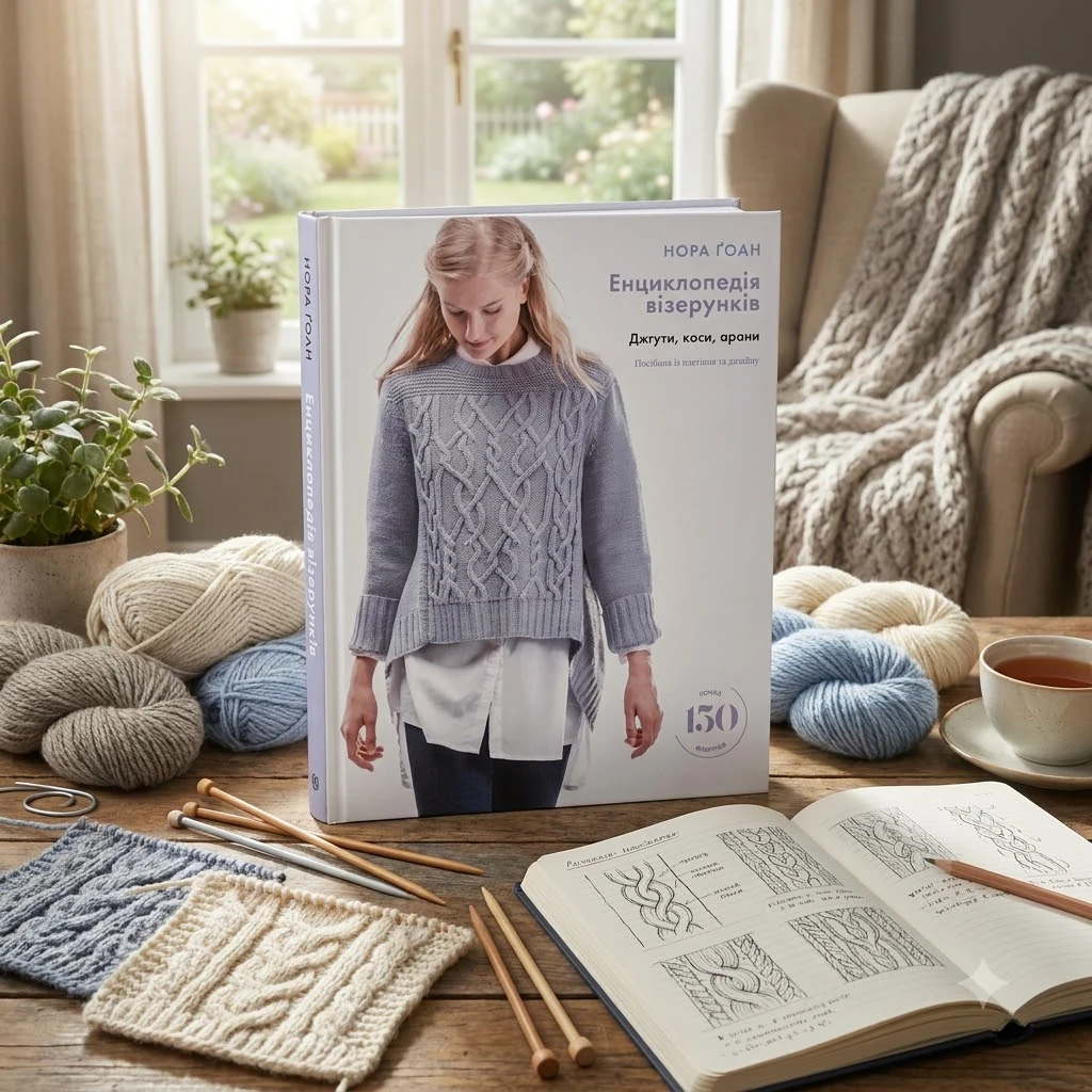 Енциклопедія візерунків. Коси, джгути, арани. Великий практичний посібник із в'язання