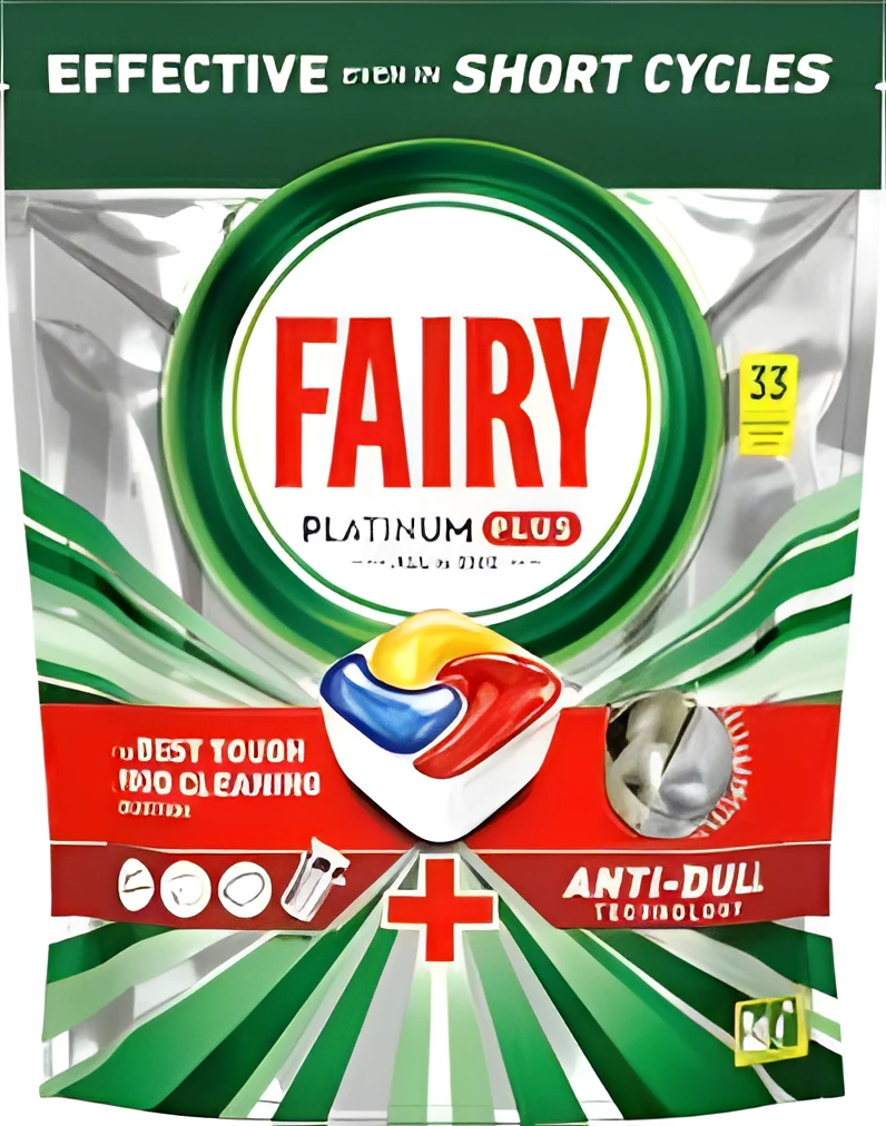 FAIRY Platinum Плюс Все в Одному Засіб д/миття посуд в капсул д/автомат посуд машин Лимон 33шт 56541