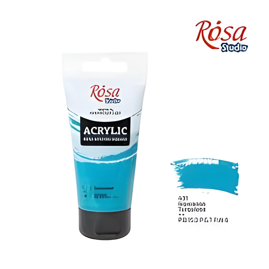 Фарба акрилова, Бірюзова, 75 мл, ROSA Studio