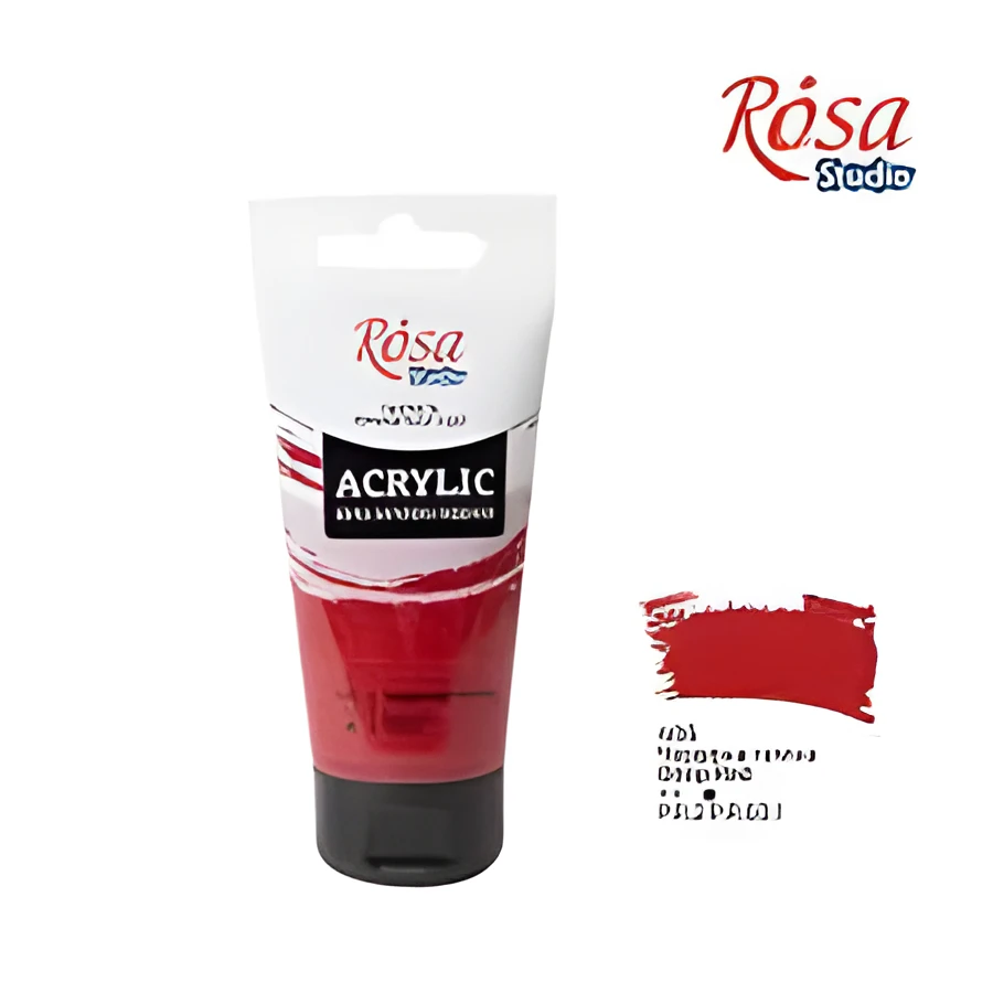 Фарба акрилова, Червона темна, 75 мл, ROSA Studio