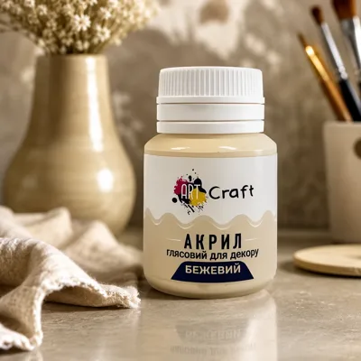 Фарба акрилова для декору ART Craft глянцева Бежевий AG-7502