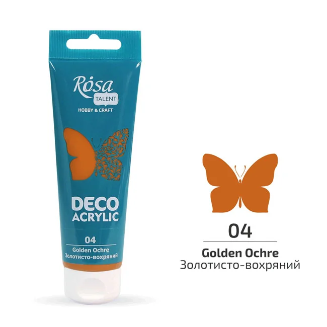 Фарба акрилова матова, золотисто-вохряна, 75 мл, RosaTalent