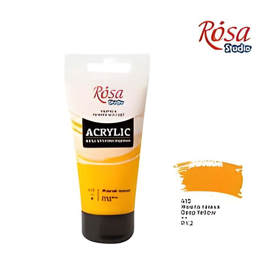 Фарба акрилова жовта темна ROSA Studio 75 мл — Живопис