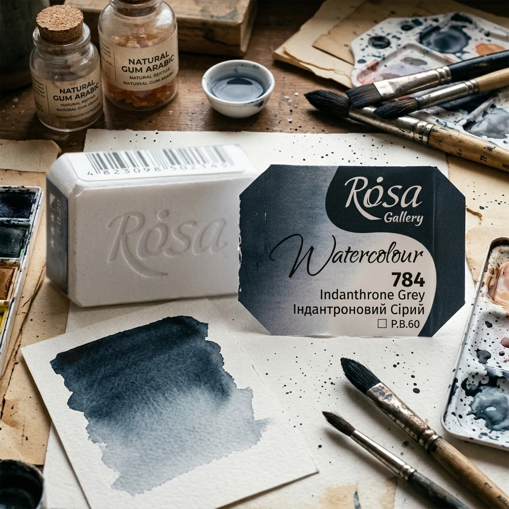 Фарба акварельна, 782 синя королівська, кювет 2,5 мл, Rosa Gallery